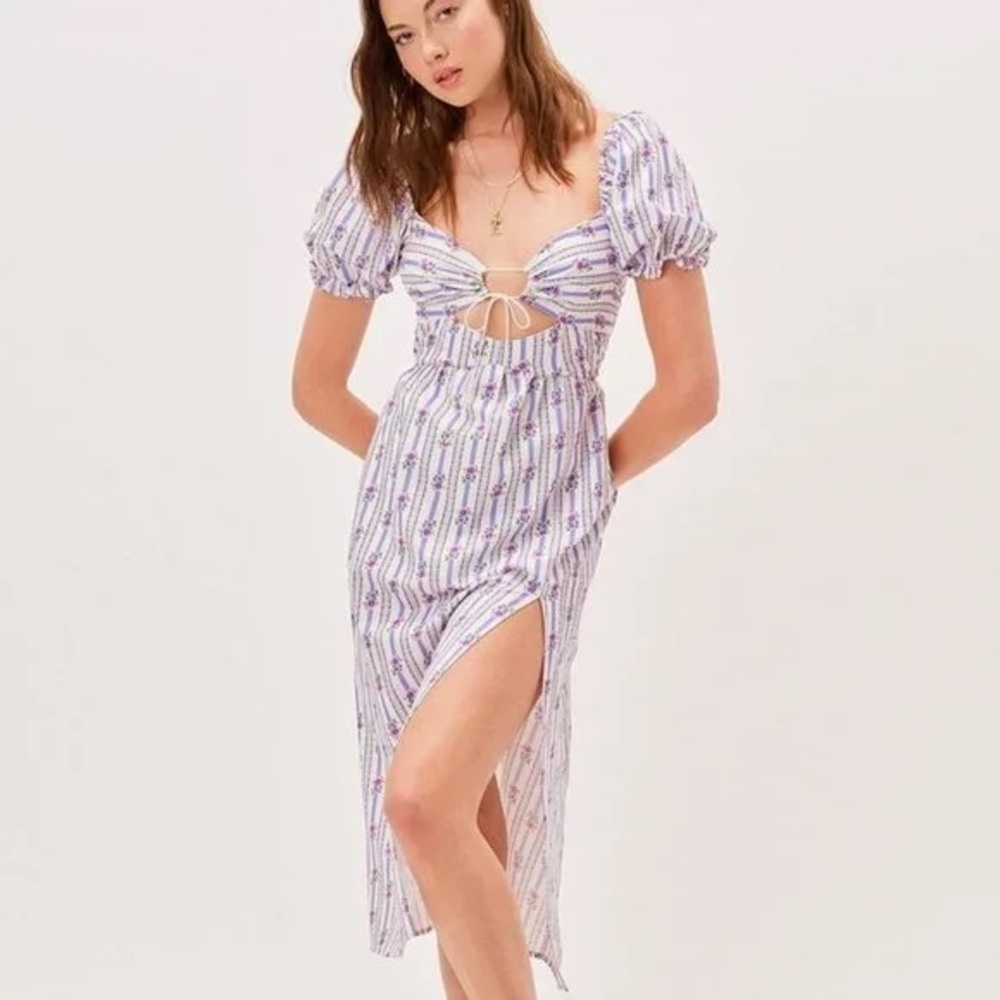 For Love & Lemons Dahlia Midi Dress Medium - Picture 1 of 9